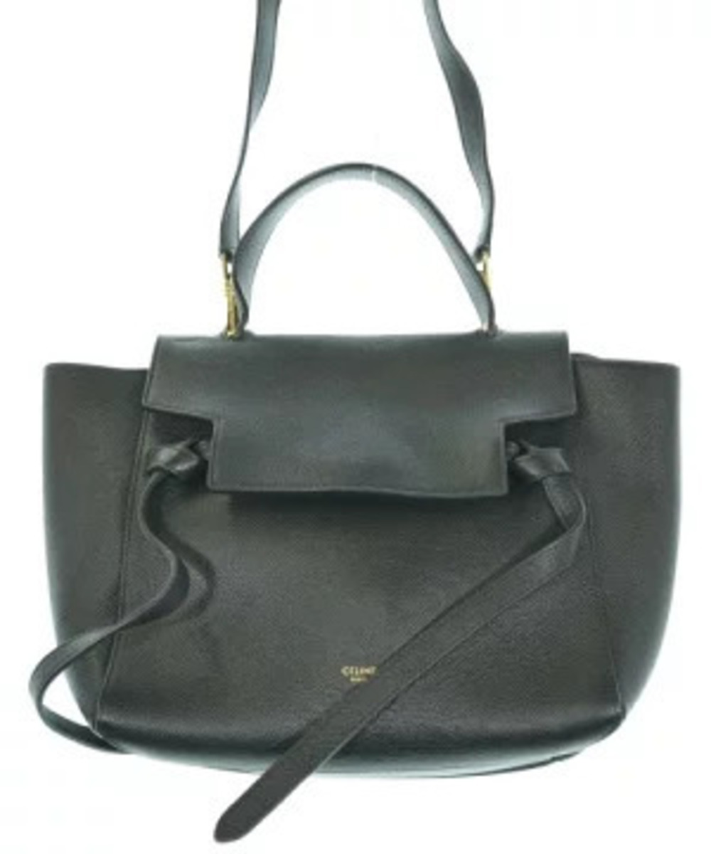 Celine Belt Bag black grained calfskin front knot Black